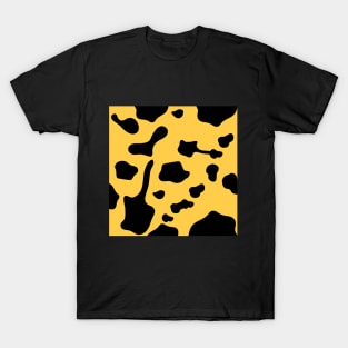 stain, smear, spot, smudge,mottled pattern,black,yellow T-Shirt